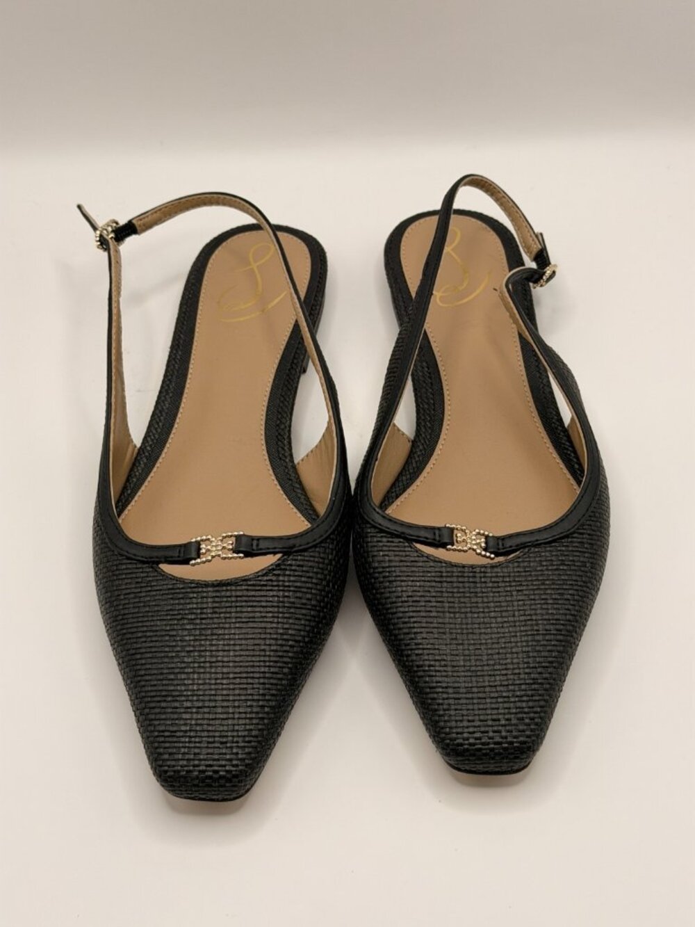 Sam Edelman Women Cleo Black Slingback Flat Sz 7
